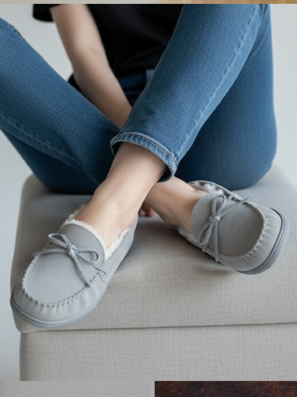Suede leather & faux fur slippers - My Slippers brand